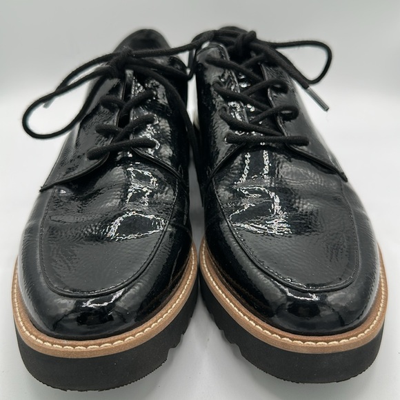 Franco Sarto shiny Charles black lug sole lace up shoes, size 7M - Picture 11 of 11